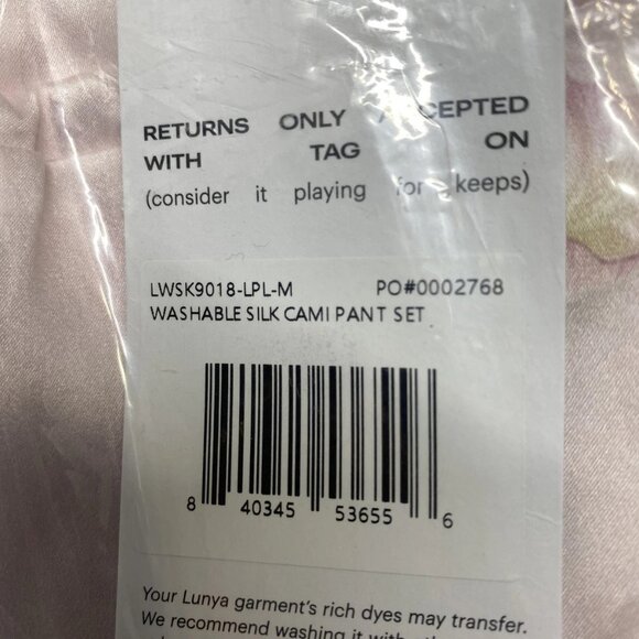 NEW LUNYA Women’s Washable Silk Cami Pant Lounge Set – California Poppy – Size M - Picture 13 of 13